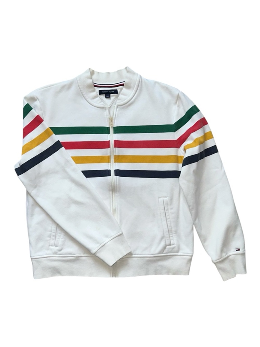 Tommy Hilfiger x Hudson’s Bay Company HBC Stripes White Zip-Up Fleece Jacket
